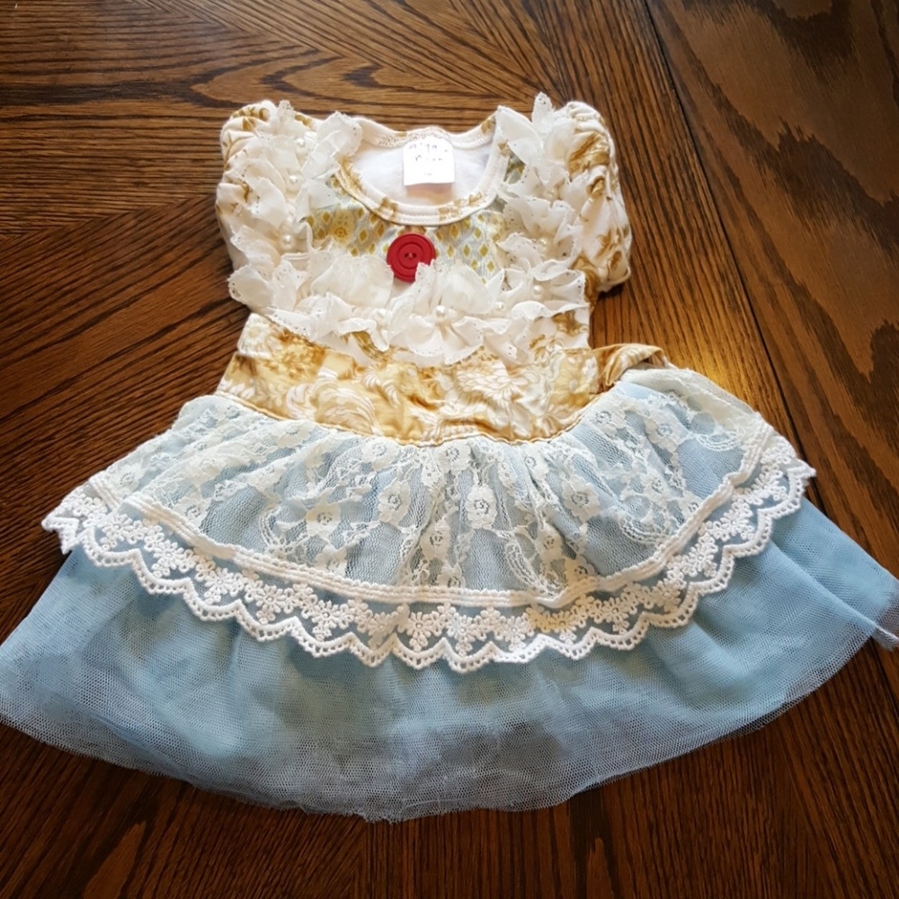 Blue and Cream Dress